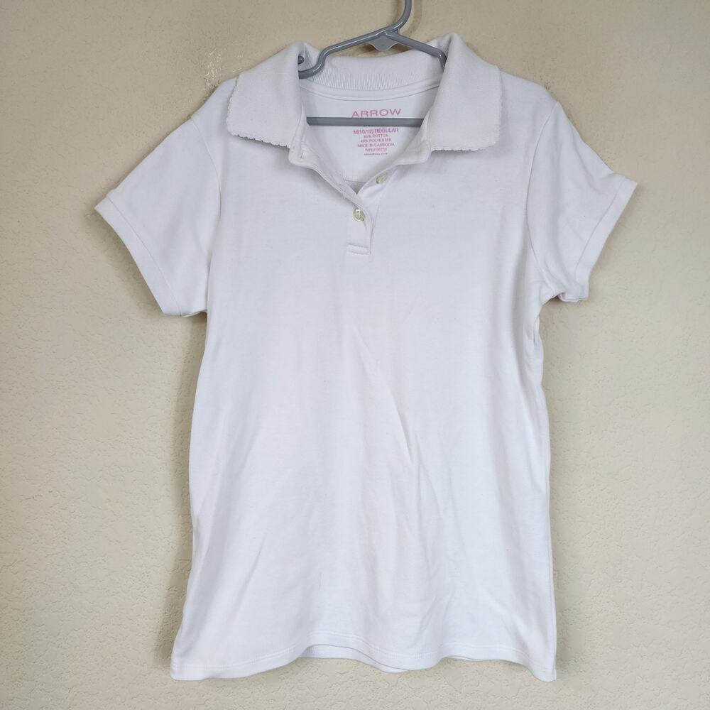 Medium Arrow White Collared Polo Shirt Top